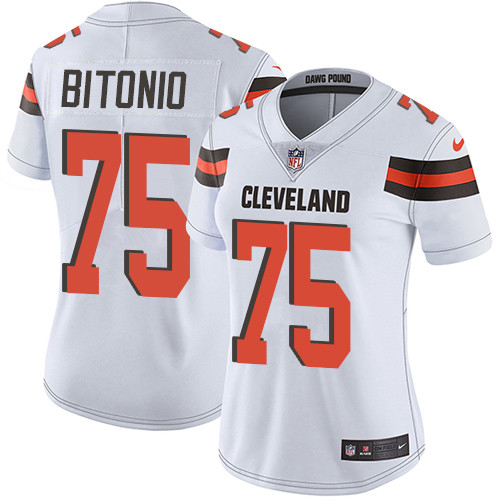 Browns #75 Joel Bitonio White Women's Stitched Football Vapor Untouchable Limited Jersey Browns #75 Joel Bitonio White Women's Stitched Football Vapor Untouchable Limited Jersey