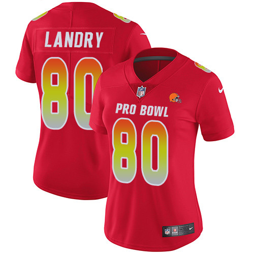 Browns #80 Jarvis Landry Red Women's Stitched Football Limited AFC 2019 Pro Bowl Jersey Browns #80 Jarvis Landry Red Women's Stitched Football Limited AFC 2019 Pro Bowl Jersey