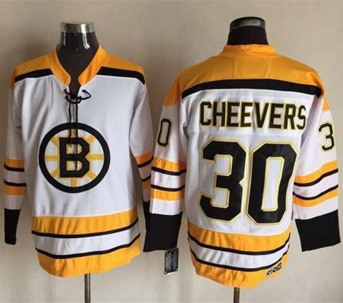 Bruins #30 Gerry Cheevers White CCM Throwback Stitched NHL Jersey Bruins #30 Gerry Cheevers White CCM Throwback Stitched NHL Jersey