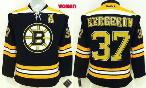 Bruins #37 Patrice Bergeron Black Home Women's Stitched NHL Jersey Bruins #37 Patrice Bergeron Black Home Women's Stitched NHL Jersey