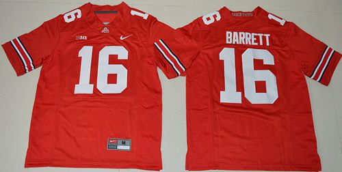 Buckeyes #16 J. T. Barrett Red Stitched Youth NCAA Jersey Buckeyes #16 J. T. Barrett Red Stitched Youth NCAA Jersey