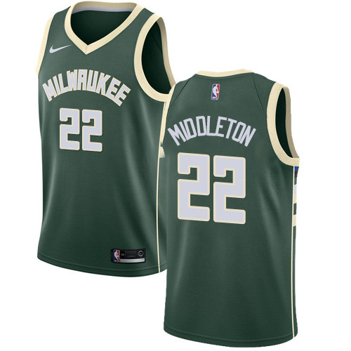 Bucks #22 Khris Middleton Green Youth Basketball Swingman Icon Edition Jersey