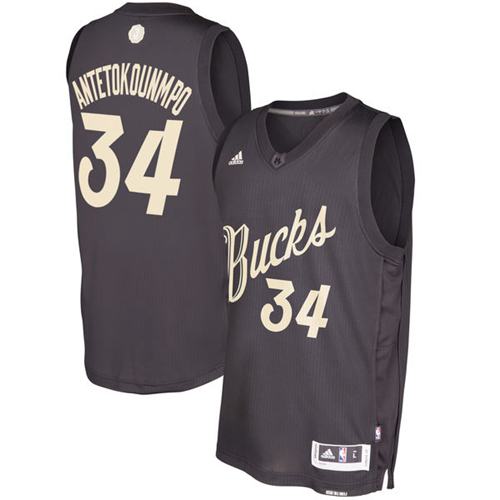 Bucks #34 Giannis Antetokounmpo Black 2016-2017 Christmas Day Stitched NBA Jersey