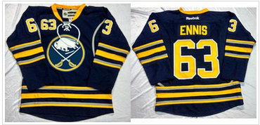 Buffalo Sabres #63 Tyler Ennis Navy Blue Home Stitched NHL Jersey