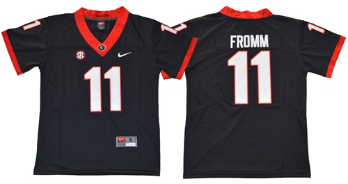 Bulldogs #11 Jake Fromm Black Limited Stitched Youth NCAA Jersey Bulldogs #11 Jake Fromm Black Limited Stitched Youth NCAA Jersey