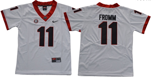 Bulldogs #11 Jake Fromm White Limited Stitched Youth NCAA Jersey Bulldogs #11 Jake Fromm White Limited Stitched Youth NCAA Jersey