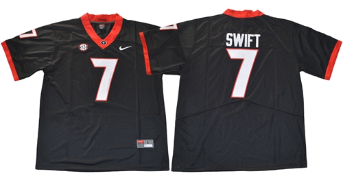 Bulldogs #7 D'Andre Swift Black Limited Stitched NCAA Jersey Bulldogs #7 D'Andre Swift Black Limited Stitched NCAA Jersey
