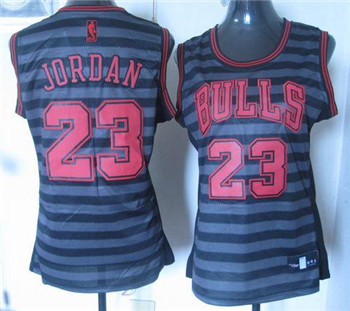 Bulls #23 Michael Jordan Black Grey Groove Women's Stitched NBA Jersey Bulls #23 Michael Jordan Black Grey Groove Women's Stitched NBA Jersey