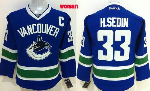 Canucks #33 Henrik Sedin Blue Home Women's Stitched NHL Jersey Canucks #33 Henrik Sedin Blue Home Women's Stitched NHL Jersey