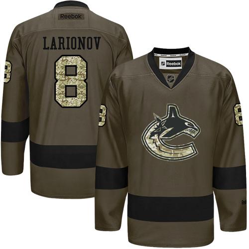 Canucks #8 Igor Larionov Green Salute to Service Stitched NHL Jersey Canucks #8 Igor Larionov Green Salute to Service Stitched NHL Jersey