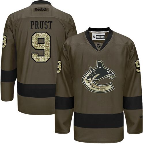 Canucks #9 Brandon Prust Green Salute to Service Stitched NHL Jersey Canucks #9 Brandon Prust Green Salute to Service Stitched NHL Jersey