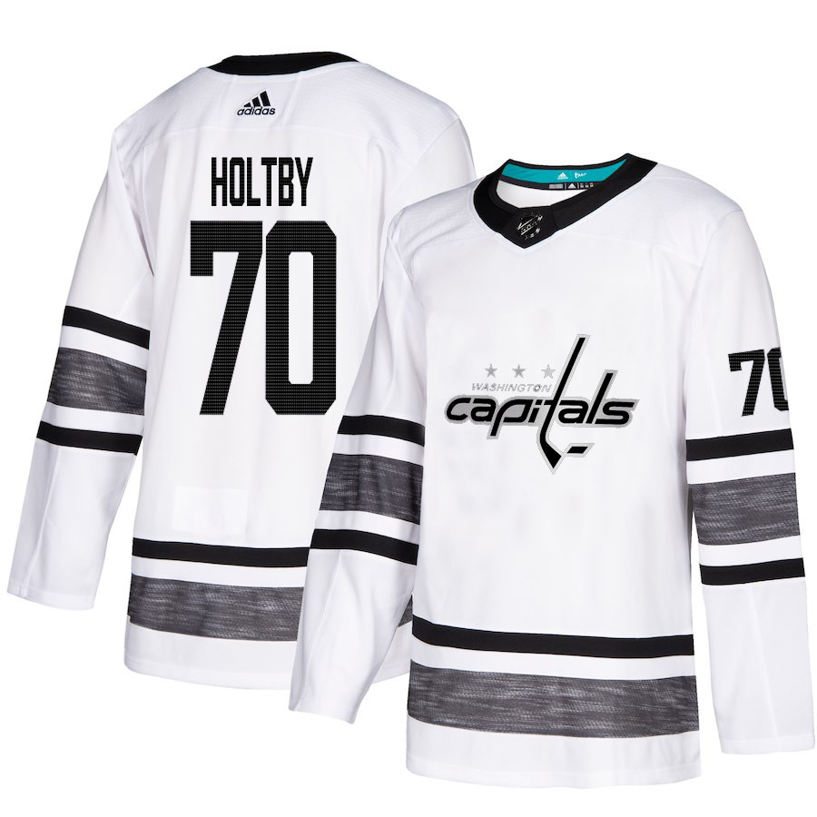 Capitals #70 Braden Holtby White Authentic 2019 All-Star Stitched Youth Hockey Jersey