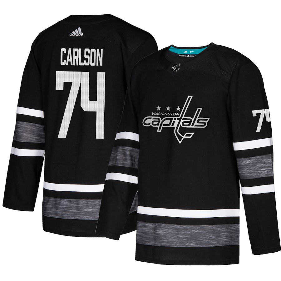 Capitals #74 John Carlson Black Authentic 2019 All-Star Stitched Youth Hockey Jersey