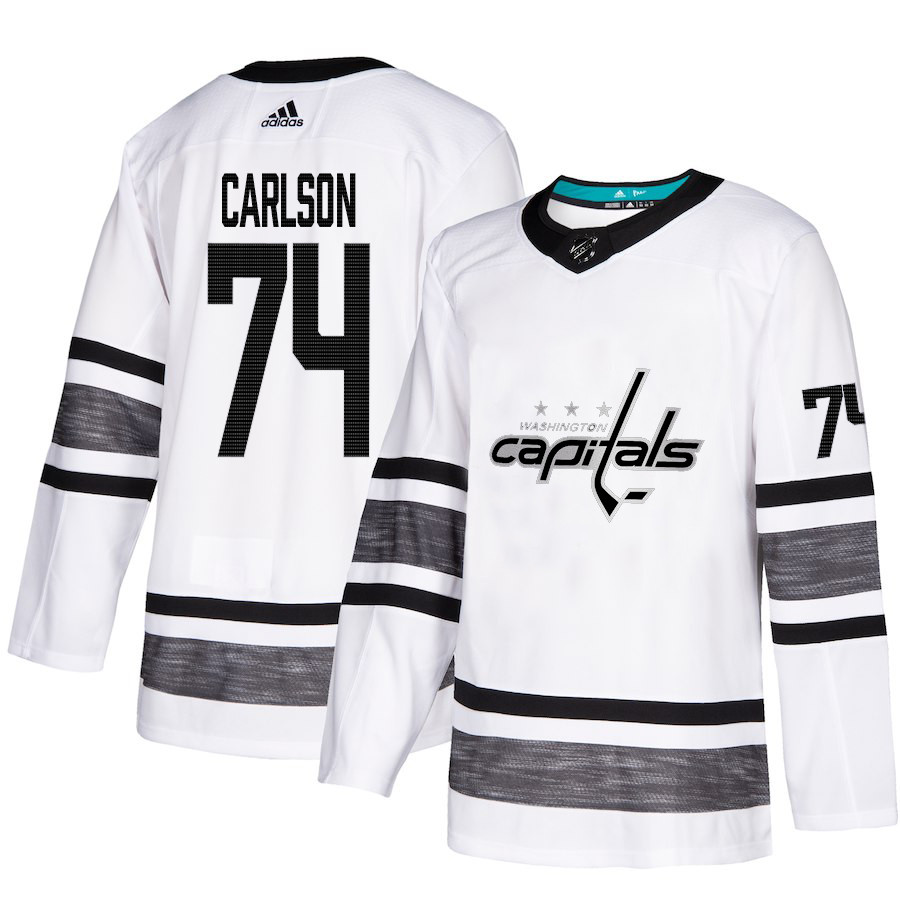 Capitals #74 John Carlson White Authentic 2019 All-Star Stitched Youth Hockey Jersey