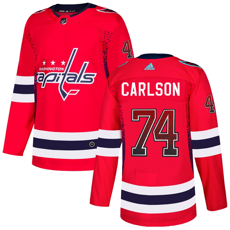 Capitals 74 John Carlson Red Drift Fashion Adidas Jersey