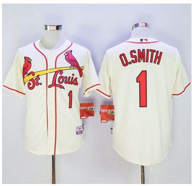 Cardinals #1 Ozzie Smith Cream Cool Base Stitched MLB Jersey Cardinals #1 Ozzie Smith Cream Cool Base Stitched MLB Jersey