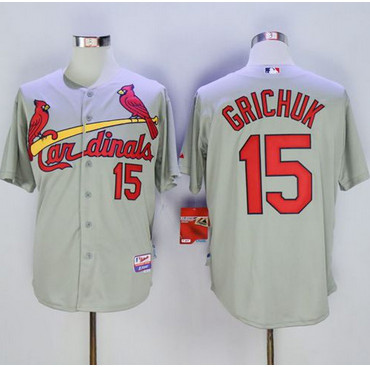 Cardinals #15 Randal Grichuk Grey Cool Base Stitched MLB Jersey Cardinals #15 Randal Grichuk Grey Cool Base Stitched MLB Jersey