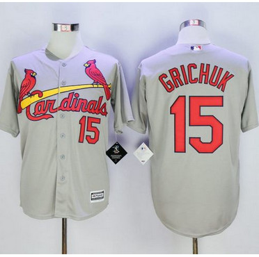 Cardinals #15 Randal Grichuk Grey New Cool Base Stitched MLB Jersey