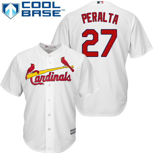 Cardinals #27 Jhonny Peralta White Cool Base Stitched Youth MLB Jersey Cardinals #27 Jhonny Peralta White Cool Base Stitched Youth MLB Jersey