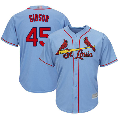 Cardinals #45 Bob Gibson Light Blue Cool Base Stitched Youth Baseball Jersey Cardinals #45 Bob Gibson Light Blue Cool Base Stitched Youth Baseball Jersey