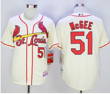 Cardinals #51 Willie McGee Cream Cool Base Stitched MLB Jersey