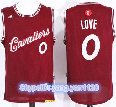 Cavaliers #0 Kevin Love Red 2015-2016 Christmas Day Stitched NBA Jersey