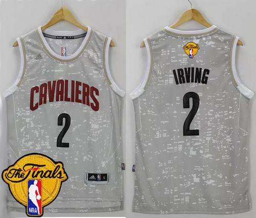 Cavaliers #2 Kyrie Irving Grey City Light The Finals Patch Stitched NBA Jersey