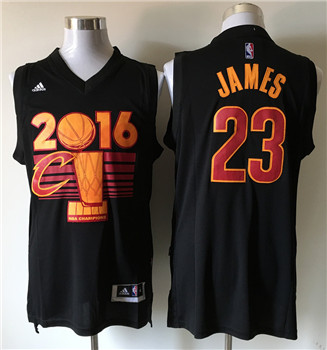 Cavaliers #23 LeBron James Black 2016 NBA Finals Champions Stitched NBA