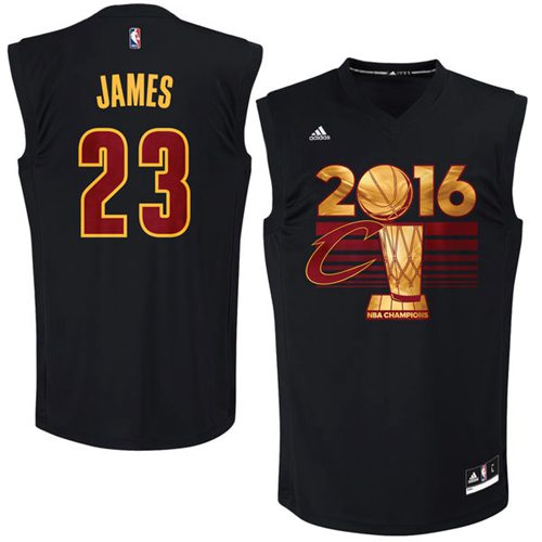 Cavaliers #23 LeBron James Black 2016 NBA Finals Champions Stitched NBA