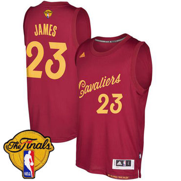 Cavaliers #23 LeBron James Red 2016-2017 Christmas Day The Finals Patch Stitched NBA Jersey