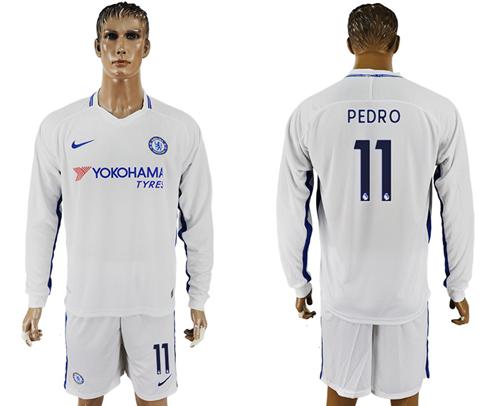 Chelsea #11 Pedro Away Long Sleeves Soccer Club Jersey Chelsea #11 Pedro Away Long Sleeves Soccer Club Jersey