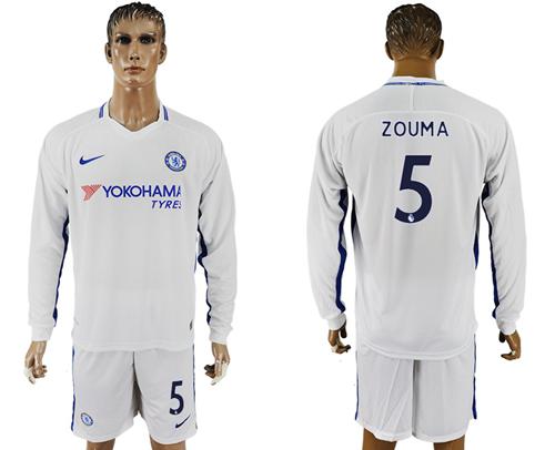 Chelsea #5 Zouma Away Long Sleeves Soccer Club Jersey Chelsea #5 Zouma Away Long Sleeves Soccer Club Jersey