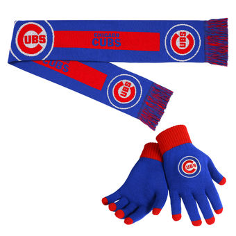 Google jerseys Chicago Cubs Gloves & Scarf Set