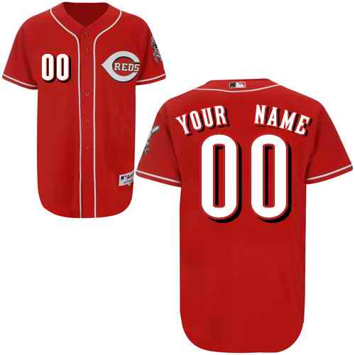 Men's Cincinnati Reds Majestic Alternate Scarlet FlexBase Authentic Collection Custom Jersey
