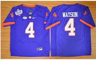 Clemson Tigers #4 Deshaun Watson Purple 2016 National Championship Stitched NCAA Jersey Clemson Tigers #4 Deshaun Watson Purple 2016 National Championship Stitched NCAA Jersey