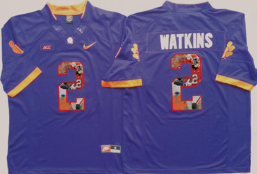 Clemson Tigers 2 Sammy Watkins Purple Portrait Number College Jersey Clemson Tigers 2 Sammy Watkins Purple Portrait Number College Jersey