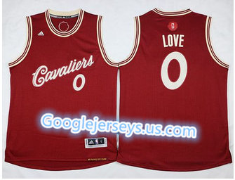 Cleveland Cavaliers #0 Kevin Love Red 2015-2016 Christmas Day Stitched NBA Jersey