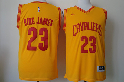 Cleveland Cavaliers #23 LeBron James Gold King James Stitched NBA Jersey