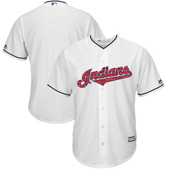 Cleveland Indians Majestic 2017 Stars & Stripes Cool Base Team Jersey - White