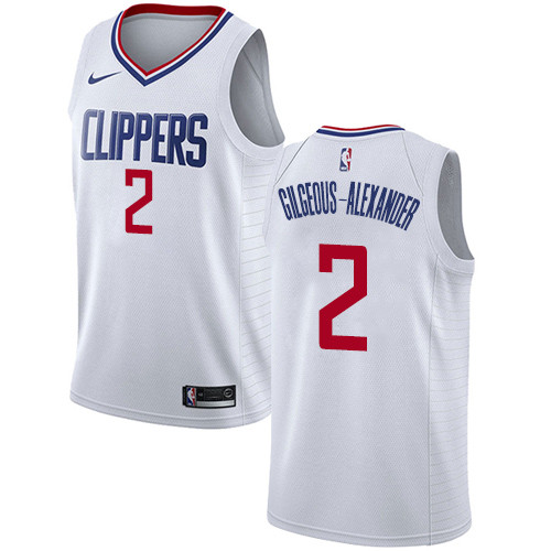Clippers #2 Shai Gilgeous-Alexander White Youth Basketball Swingman Association Edition Jersey