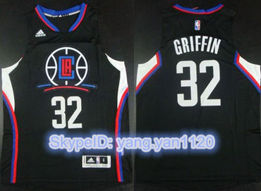 Clippers #32 Blake Griffin Black Climacool Stitched NBA Jersey