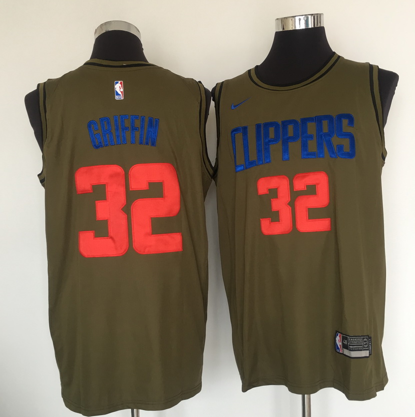Clippers #32 Blake Griffin Olive Nike Swingman Jersey