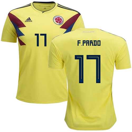 Colombia #17 F.Pardo Home Soccer Country Jersey Colombia #17 F.Pardo Home Soccer Country Jersey