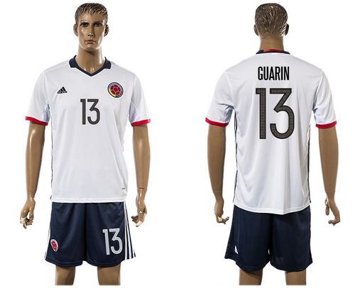 Colombia #19 Hernandez Away Soccer Country Jersey
