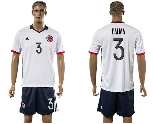 Colombia #3 Murillo Away Soccer Country Jersey