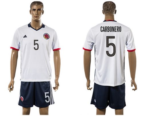 Colombia #5 W.Barrios Away Soccer Country Jersey