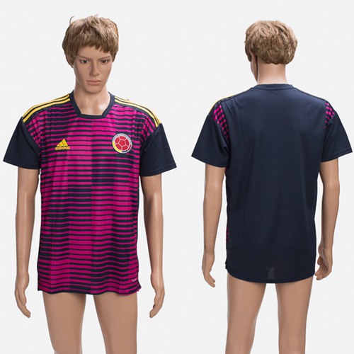 Colombia Blank Purple Training Soccer Country Jersey