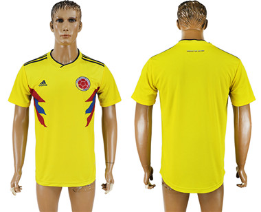 Colombia Blank Yellow Customized Home 2018 World Cup Soccer Jersey 0