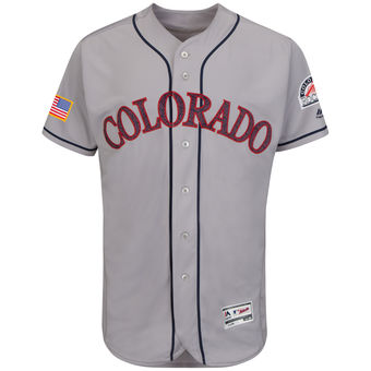 Colorado Rockies Majestic Fashion Stars & Stripes FlexBase Jersey - Gray Colorado Rockies Majestic Fashion Stars & Stripes FlexBase Jersey - Gray