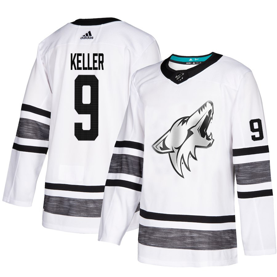 Coyotes #9 Clayton Keller White Authentic 2019 All-Star Stitched Youth Hockey Jersey
